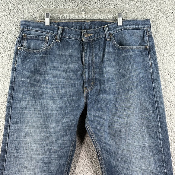 Levi's Mens 505 Medium Blue Regular Fit Straight Leg Denim Jeans Sz 40 x 32 - Picture 2 of 10